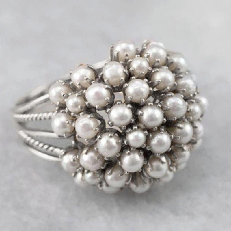 Elegant Pearl Cluster Ring