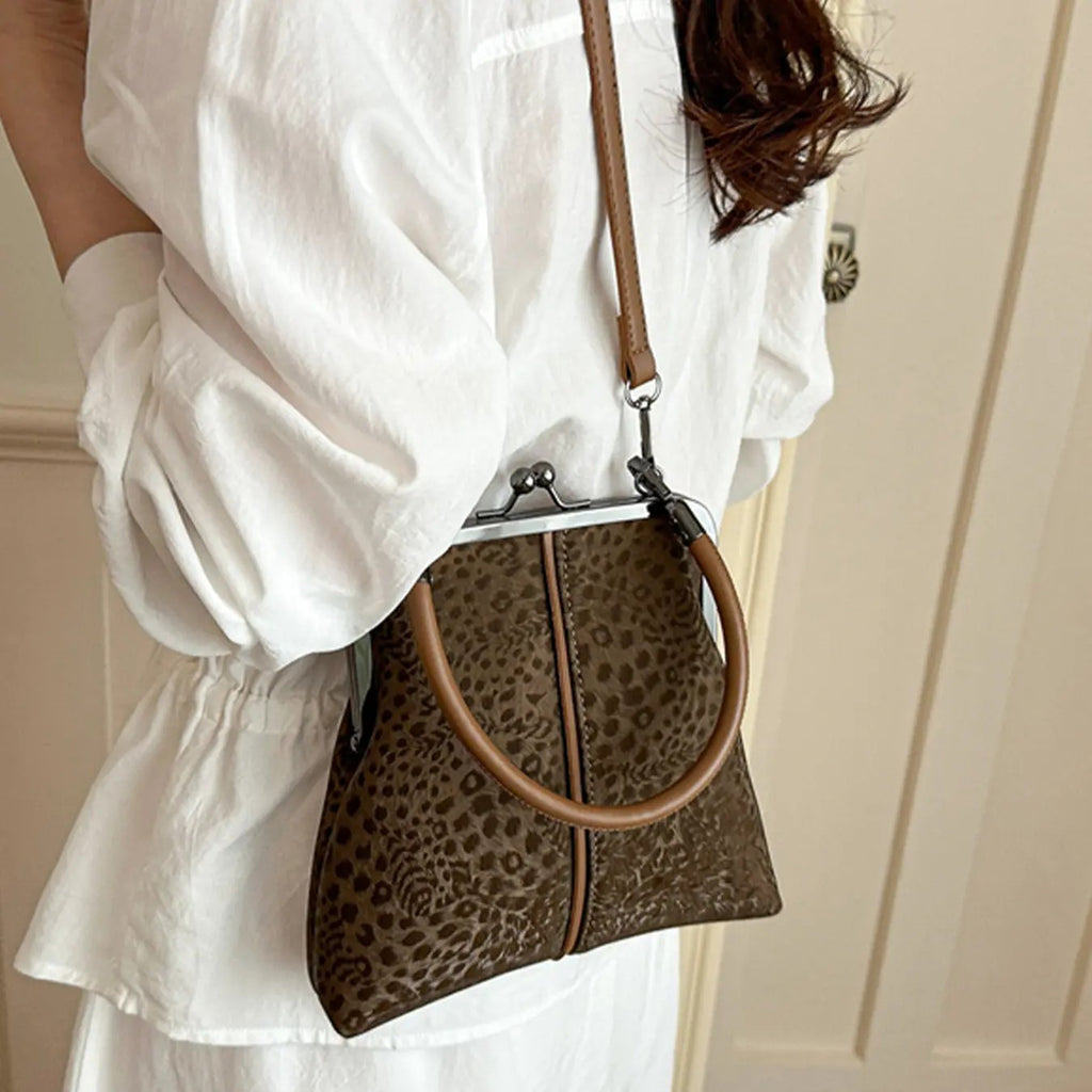 Vintage Leopard Frame Purse