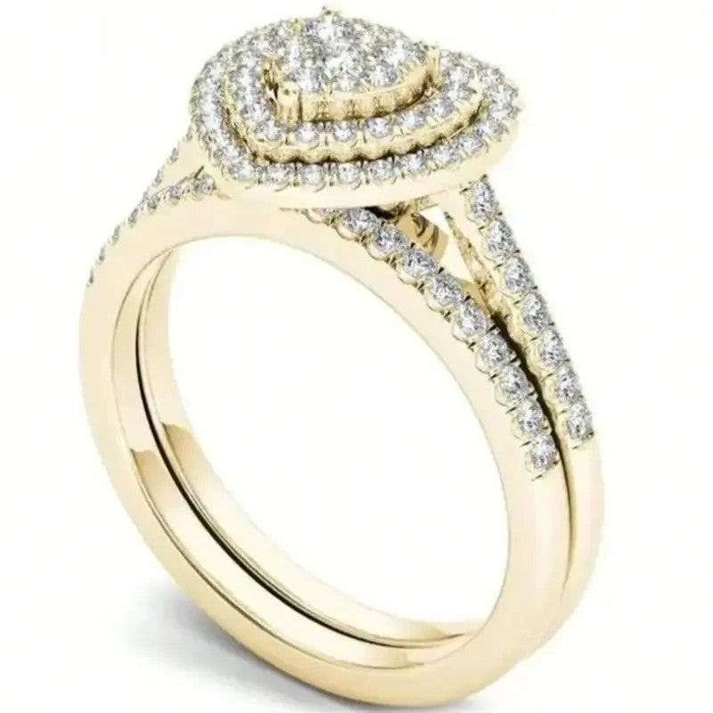 2PC Elegant Heart Ring Set