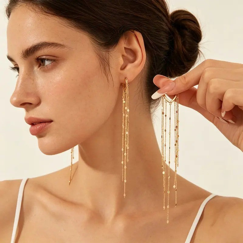 Geometric Chain Drop Earrings