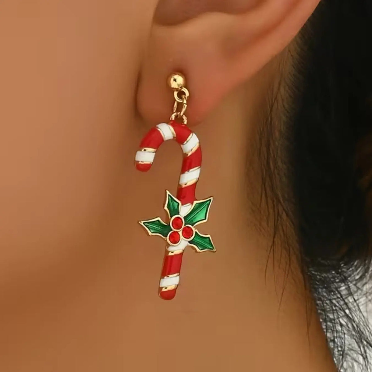 Candy Cane Drop Earrings