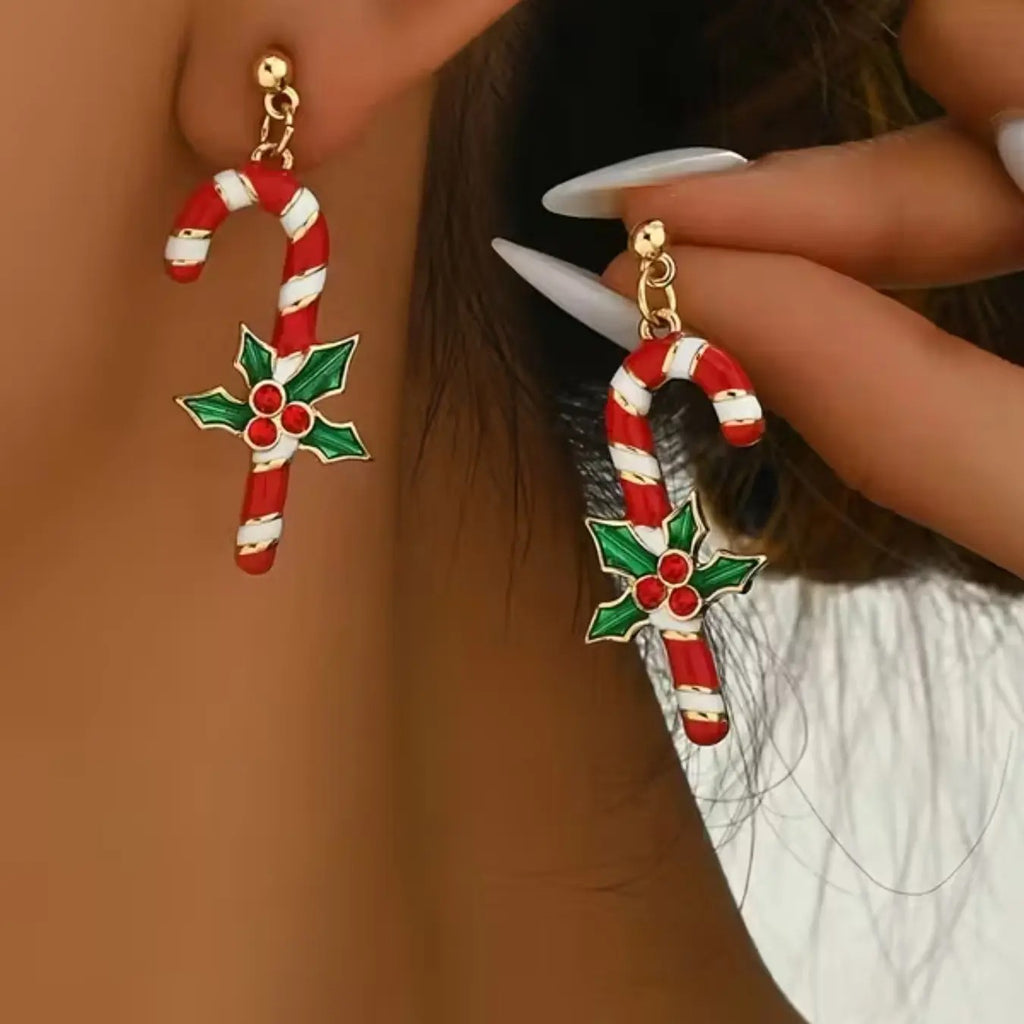 Candy Cane Drop Earrings
