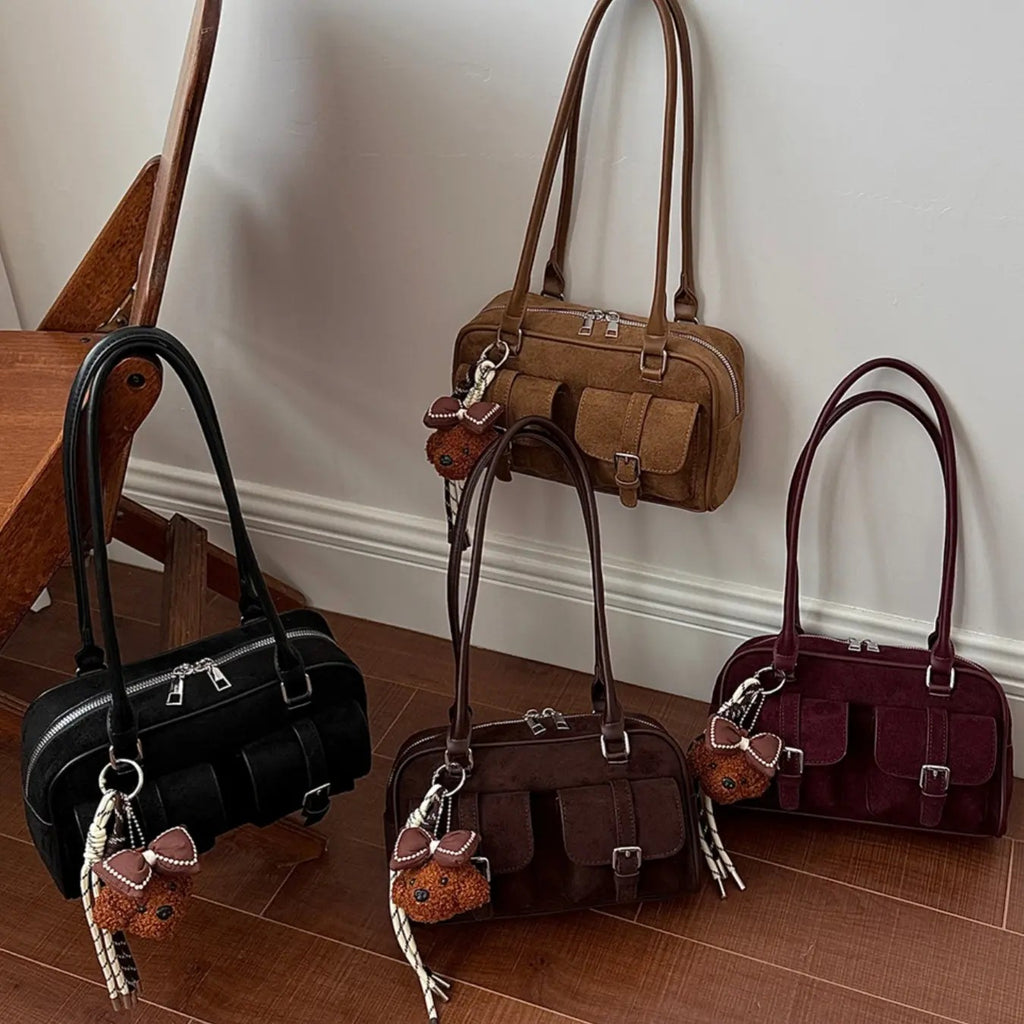 Vintage Textured Shoulder Bag