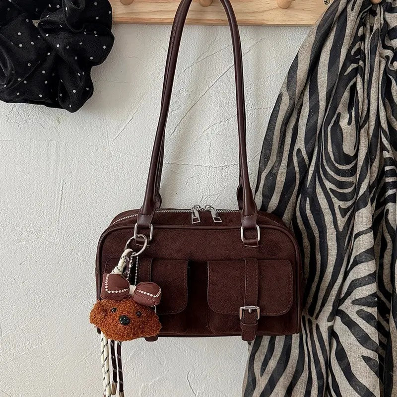 Vintage Textured Shoulder Bag