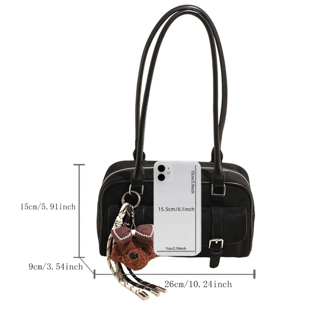 Vintage Textured Shoulder Bag