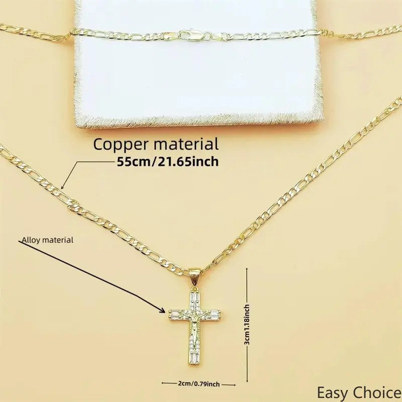 18k Classic Elegant Cross Necklace