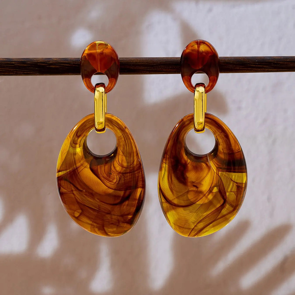 Amber Geometric Drop Earrings