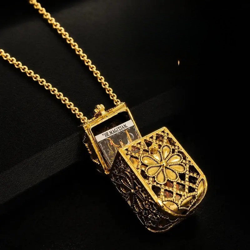 18k Vintage Tarot Card Necklace