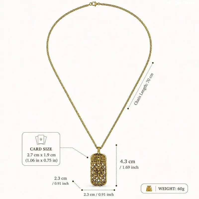 18k Vintage Tarot Card Necklace
