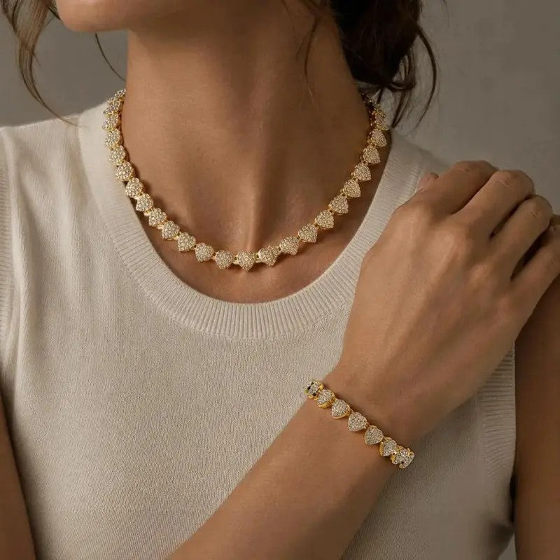 2PC Elegant Heart Jewelry Set