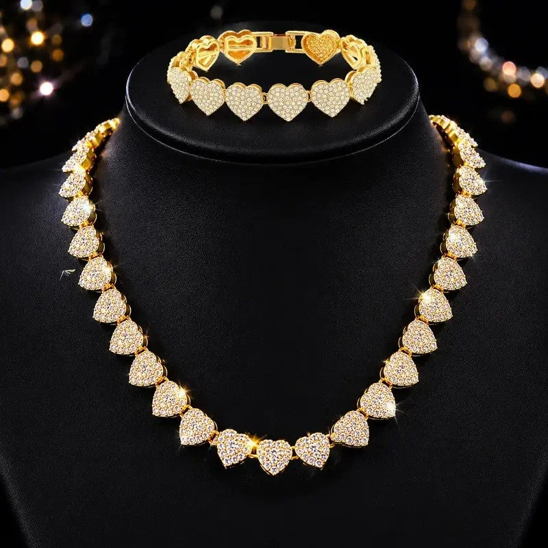 2PC Elegant Heart Jewelry Set