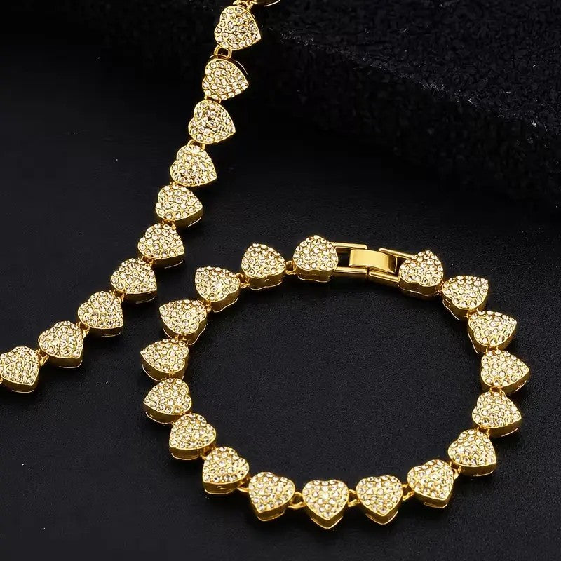 2PC Elegant Heart Jewelry Set