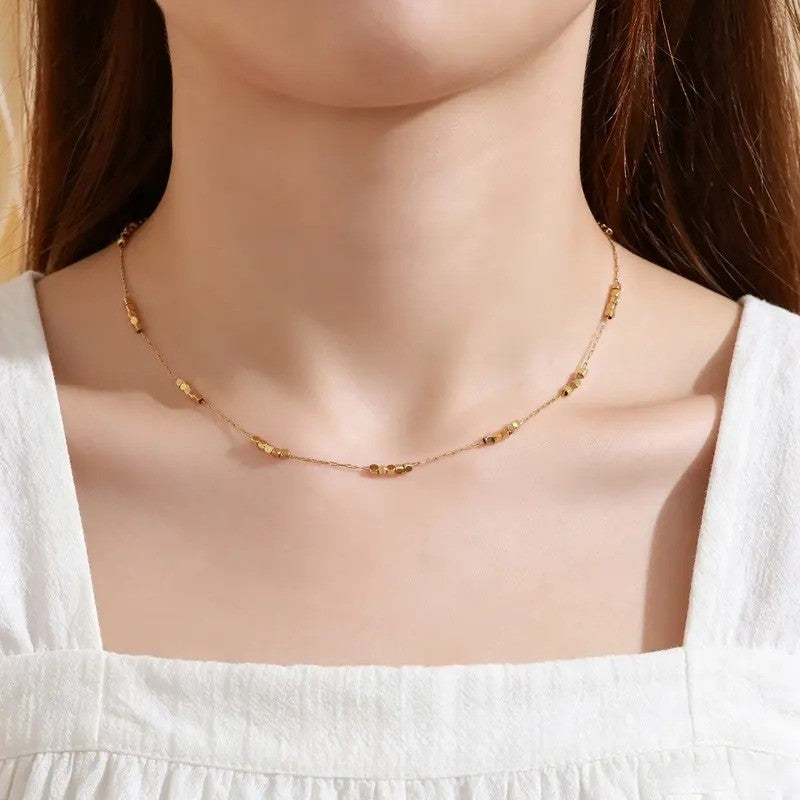 18k Geometric Segment Necklace