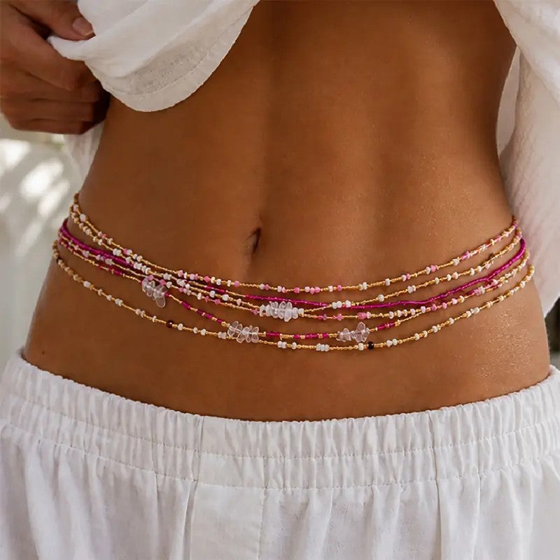 6PC Boho Beaded Waist Chain Set
