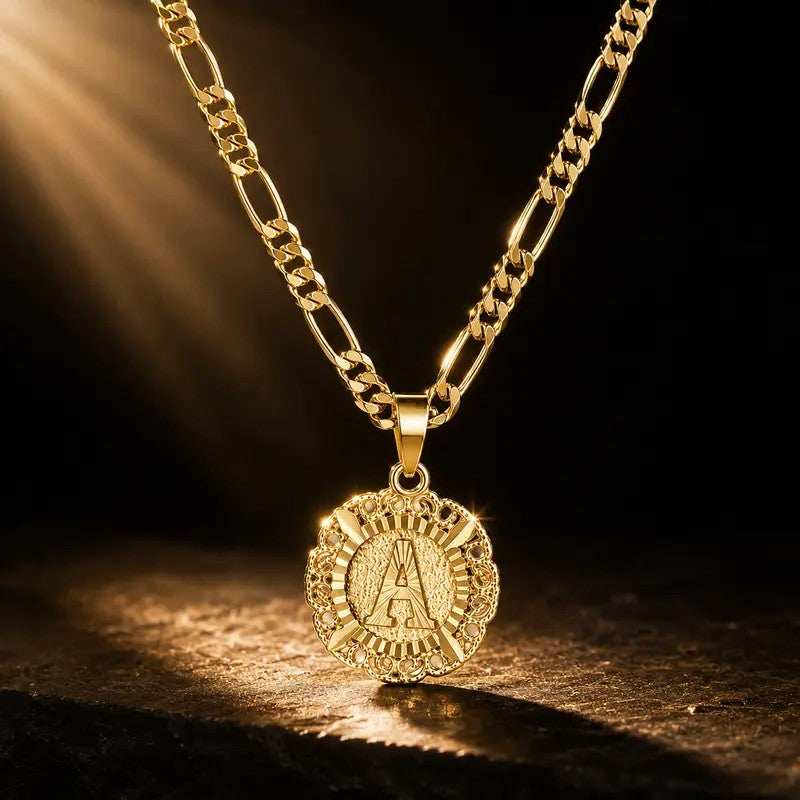 18k Elegant Initial Pendant Necklace