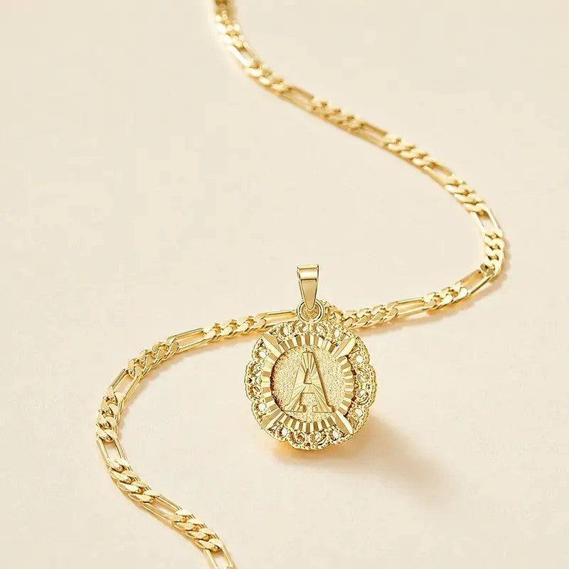 18k Elegant Initial Pendant Necklace