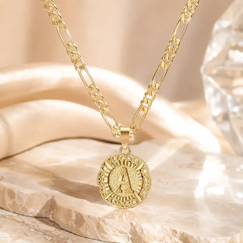 18k Elegant Initial Pendant Necklace