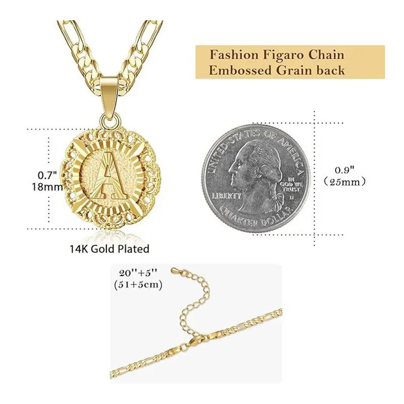 18k Elegant Initial Pendant Necklace