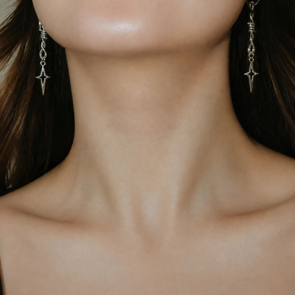 Lightning Bolt Star Drop Earrings