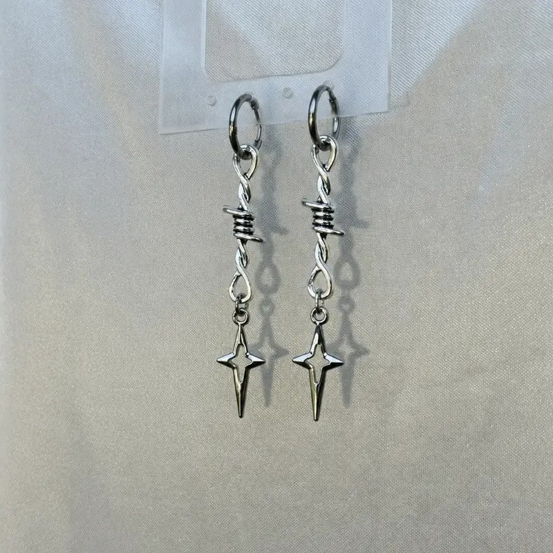 Lightning Bolt Star Drop Earrings