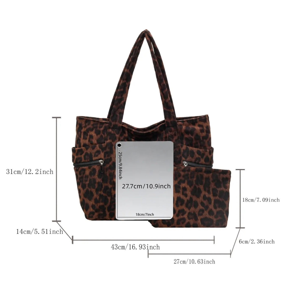 Elegant Leopard Tote Bag Set