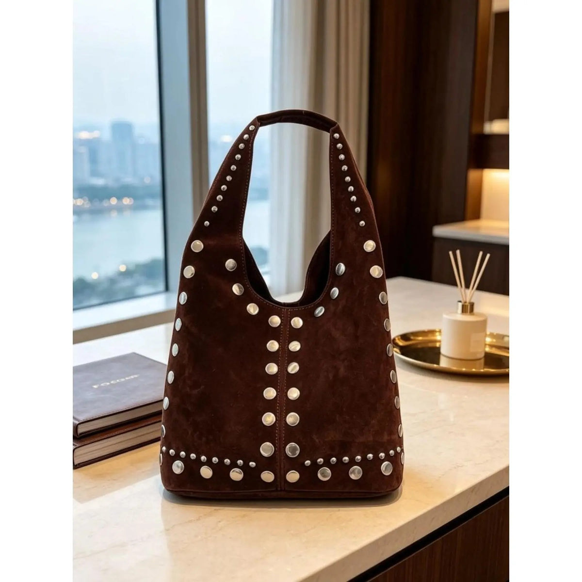 Vintage Studded Shoulder Bag