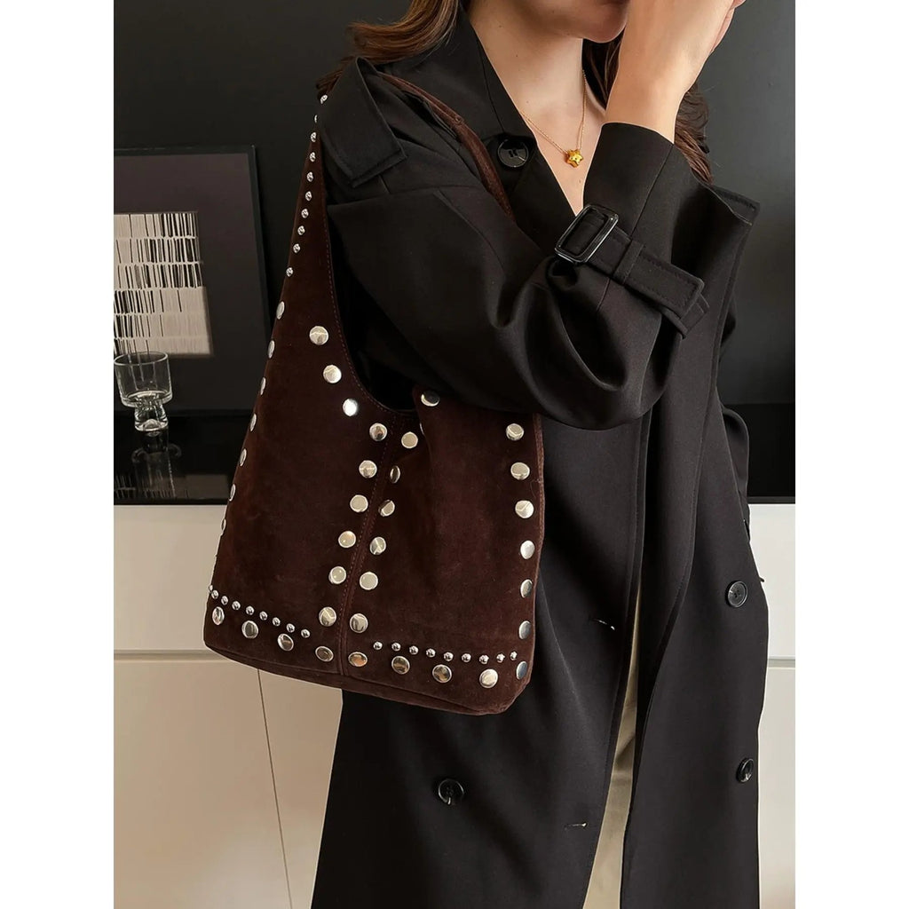 Vintage Studded Shoulder Bag