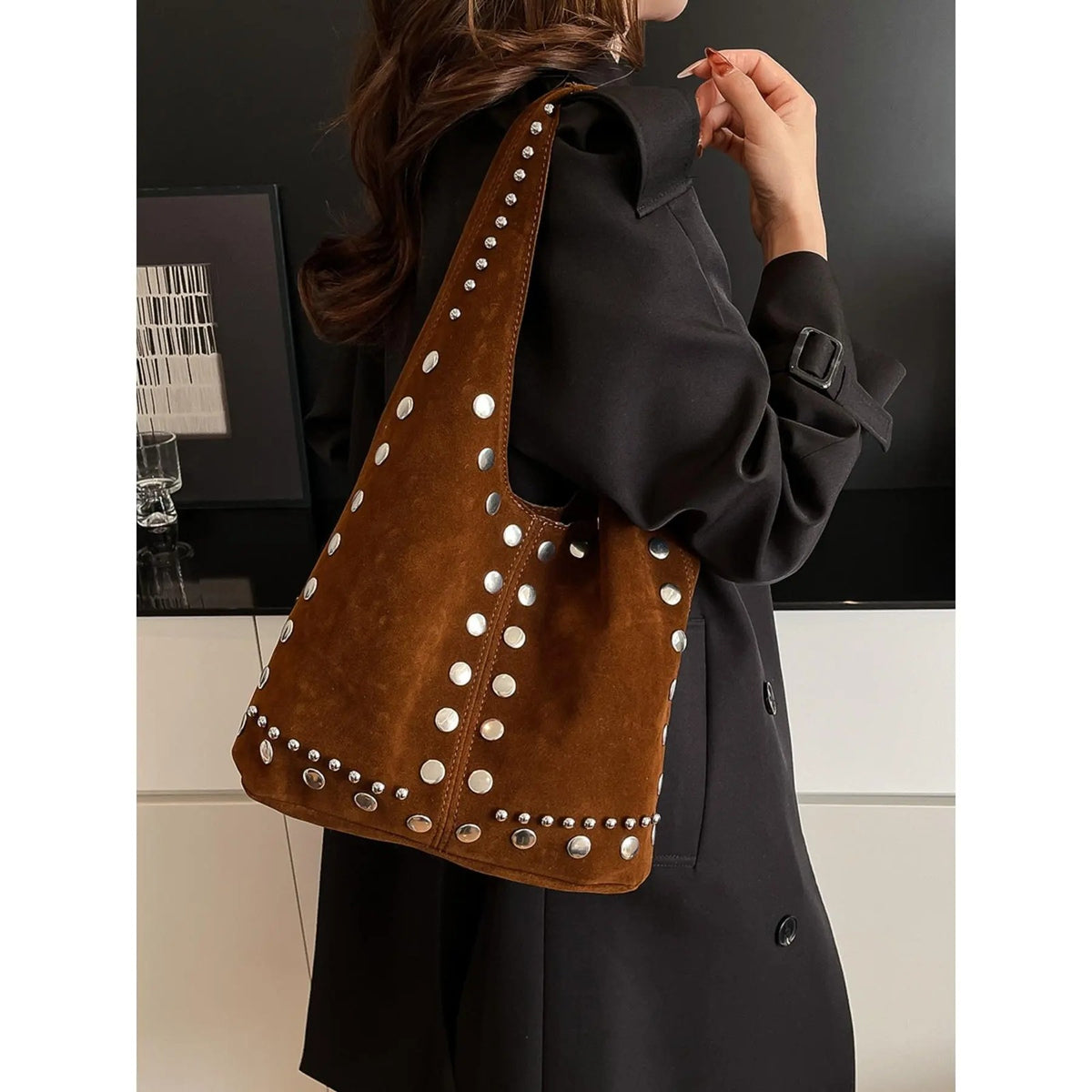 Vintage Studded Shoulder Bag