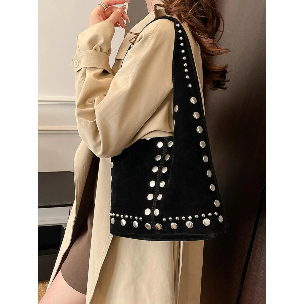 Vintage Studded Shoulder Bag