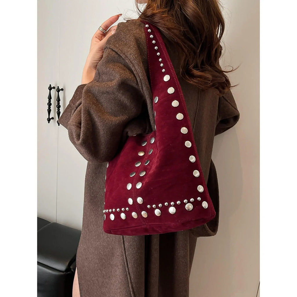 Vintage Studded Shoulder Bag