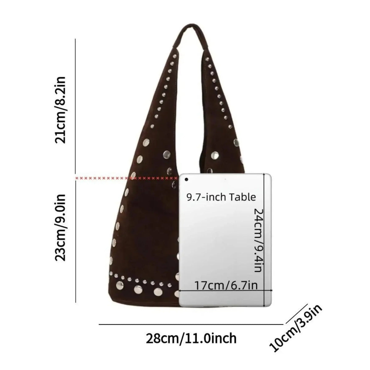 Vintage Studded Shoulder Bag