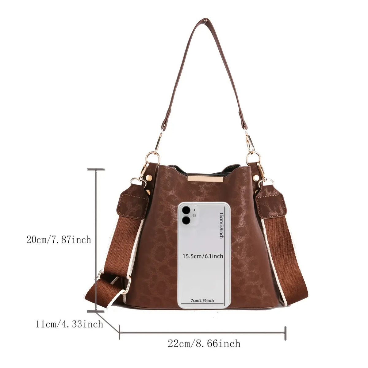 Leopard Bucket Crossbody Bag