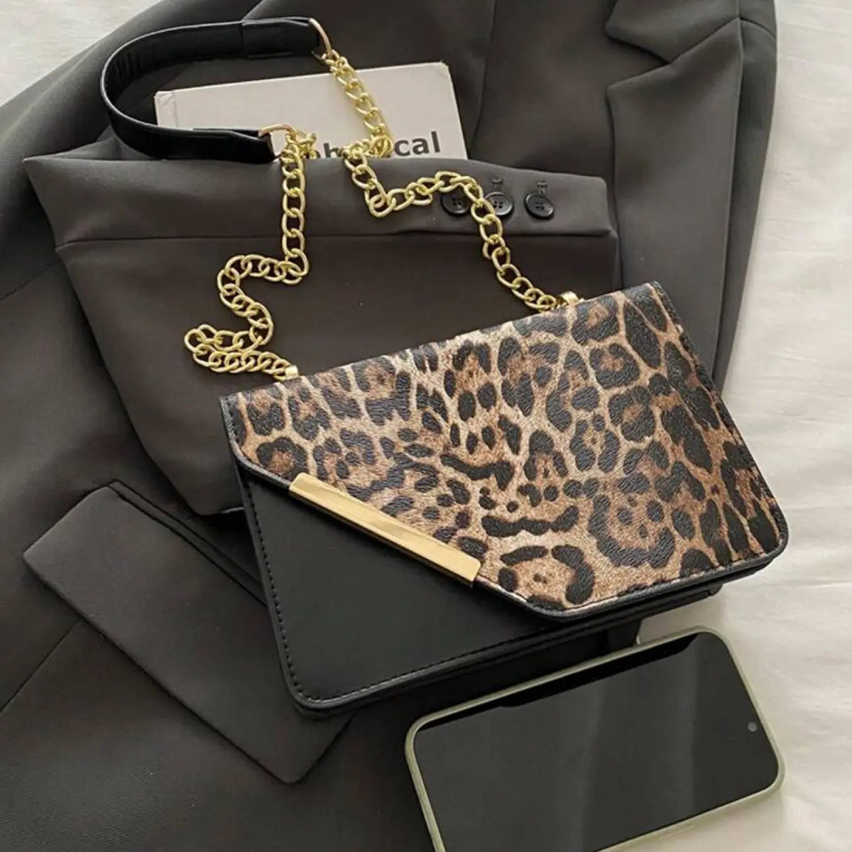 Elegant Leopard Crossbody Bag