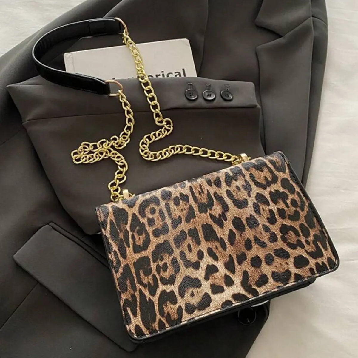Elegant Leopard Crossbody Bag