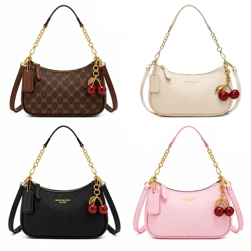 Elegant Cherry Charm Shoulder Bag