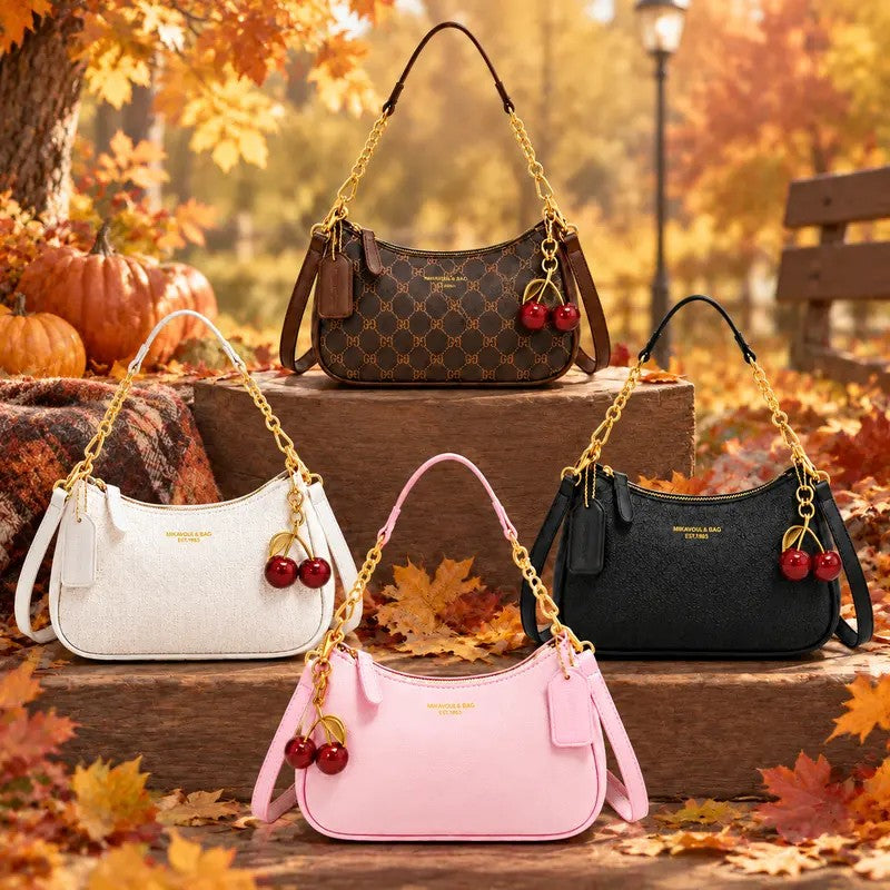 Elegant Cherry Charm Shoulder Bag